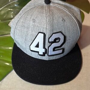 Gray and Black 42 Snapback Hat